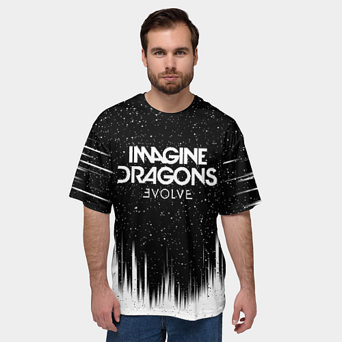 Мужская футболка оверсайз IMAGINE DRAGONS / 3D-принт – фото 3