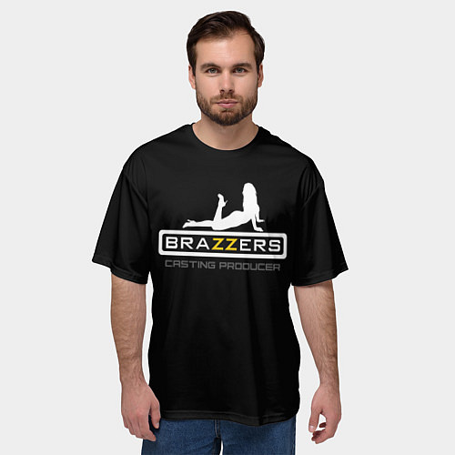 Мужская футболка оверсайз Brazzers casting producer / 3D-принт – фото 3