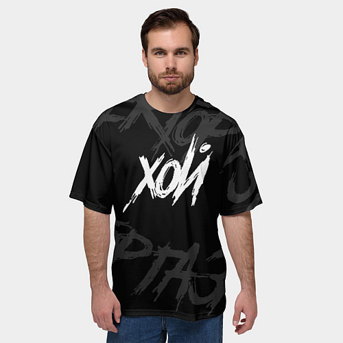 Мужская футболка оверсайз Сектор Газа - ХОЙ / 3D-принт – фото 3