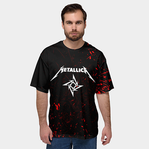 Мужская футболка оверсайз METALLICA / 3D-принт – фото 3