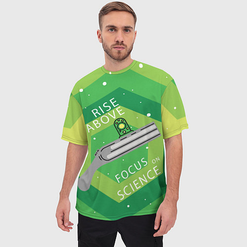 Мужская футболка оверсайз Focus on science / 3D-принт – фото 3