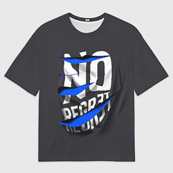 Футболка оверсайз мужская Без сожаления объемная надпись, цвет: 3D-принт