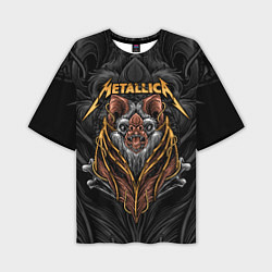 Футболка оверсайз мужская Metallica мышь летучая, цвет: 3D-принт
