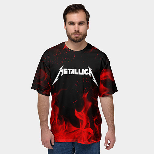 Мужская футболка оверсайз METALLICA НА СПИНЕ / 3D-принт – фото 3
