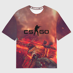 Футболка оверсайз мужская CS GO logo abstract style, цвет: 3D-принт