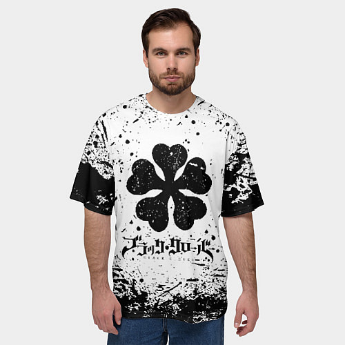 Мужская футболка оверсайз ЧЁРНЫЙ КЛЕВЕР / 3D-принт – фото 3