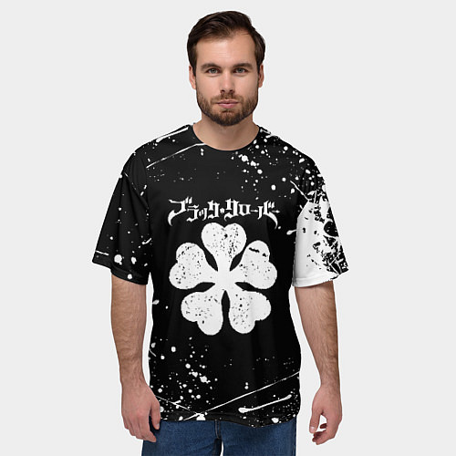 Мужская футболка оверсайз ЧЁРНЫЙ КЛЕВЕР / 3D-принт – фото 3