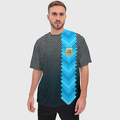 Мужская футболка оверсайз Аргентина форма / 3D-принт – фото 3