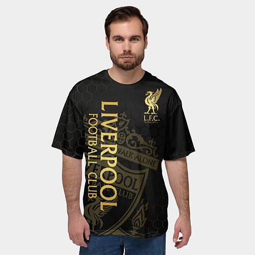 Мужская футболка оверсайз Ливерпуль / 3D-принт – фото 3