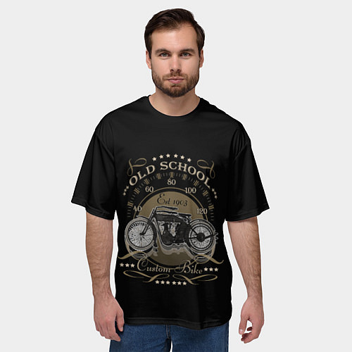 Мужская футболка оверсайз Первый Harley Davidson / 3D-принт – фото 3