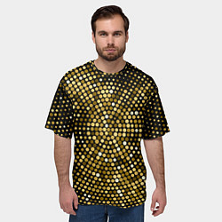 Футболка оверсайз мужская Золотые блестящие блестки, цвет: 3D-принт — фото 2