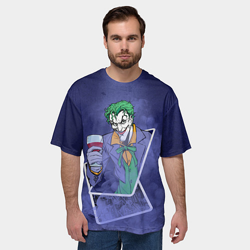 Мужская футболка оверсайз Joker from cards / 3D-принт – фото 3