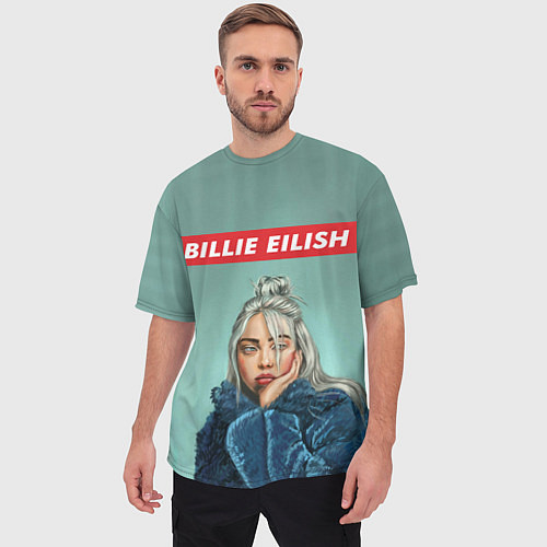 Мужская футболка оверсайз Billie Eilish / 3D-принт – фото 3
