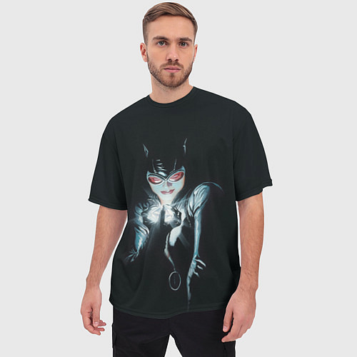 Мужская футболка оверсайз Catwoman / 3D-принт – фото 3