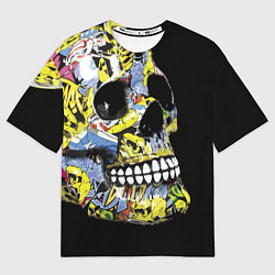 Футболка оверсайз мужская Graffiti - Skull, цвет: 3D-принт