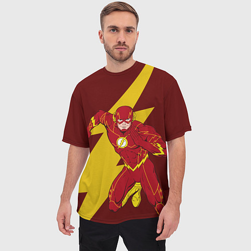 Мужская футболка оверсайз The Flash / 3D-принт – фото 3