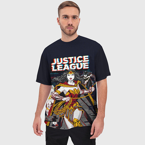 Мужская футболка оверсайз Justice League / 3D-принт – фото 3