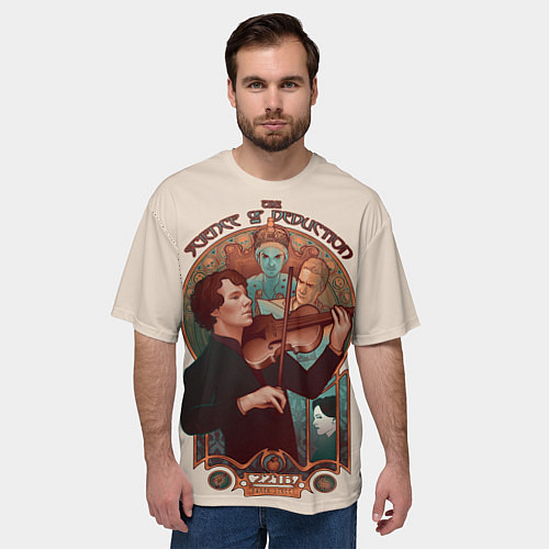 Мужская футболка оверсайз Sherlock / 3D-принт – фото 3