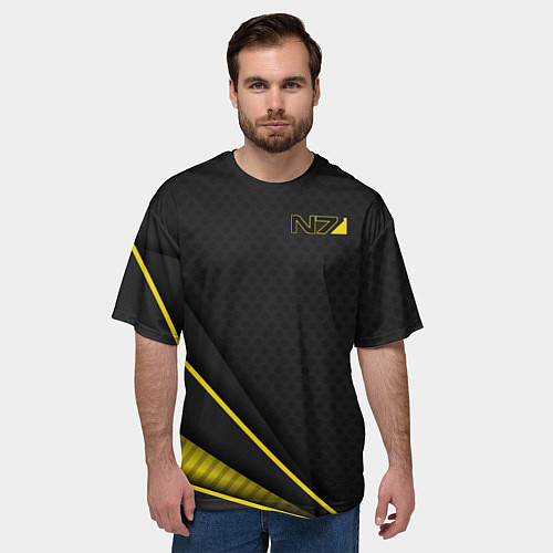 Мужская футболка оверсайз Mass Effect N7 / 3D-принт – фото 3