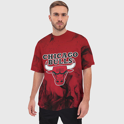 Мужская футболка оверсайз CHICAGO BULLS / 3D-принт – фото 3
