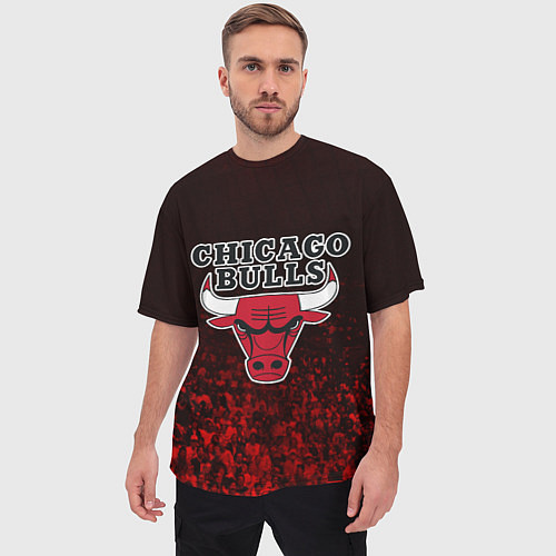 Мужская футболка оверсайз CHICAGO BULLS / 3D-принт – фото 3