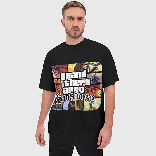 Мужская футболка оверсайз GTA SA / 3D-принт – фото 3
