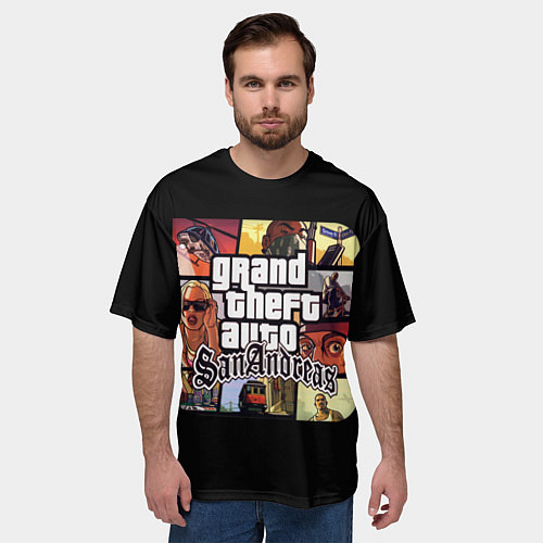 Мужская футболка оверсайз GTA SA / 3D-принт – фото 3