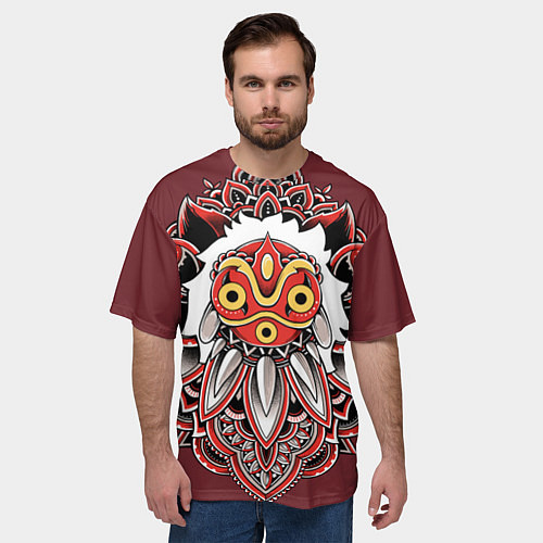 Мужская футболка оверсайз Принцесса Мононоке / 3D-принт – фото 3