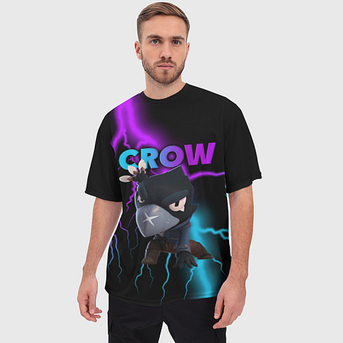 Мужская футболка оверсайз Brawl Stars CROW / 3D-принт – фото 3
