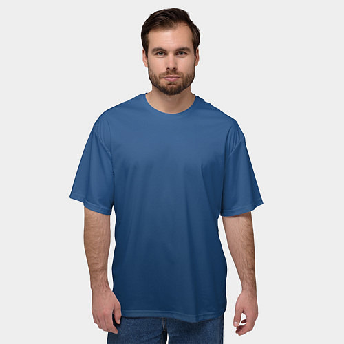Мужская футболка оверсайз 19-4052 Classic Blue / 3D-принт – фото 3
