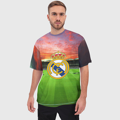 Мужская футболка оверсайз FC Real Madrid / 3D-принт – фото 3