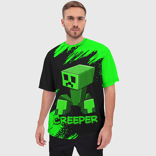 Мужская футболка оверсайз MINECRAFT CREEPER / 3D-принт – фото 3