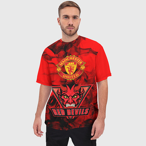 Мужская футболка оверсайз Manchester United / 3D-принт – фото 3