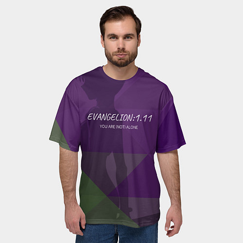 Мужская футболка оверсайз Evangelion: 111 / 3D-принт – фото 3