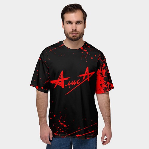 Мужская футболка оверсайз АлисА / 3D-принт – фото 3