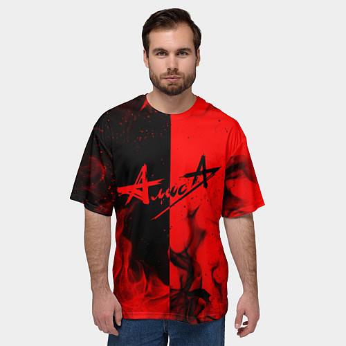 Мужская футболка оверсайз АлисА / 3D-принт – фото 3