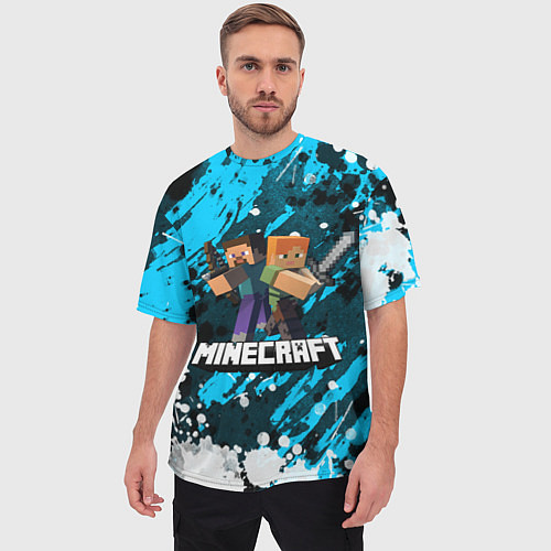 Мужская футболка оверсайз Minecraft Майнкрафт / 3D-принт – фото 3