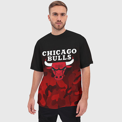 Мужская футболка оверсайз CHICAGO BULLS / 3D-принт – фото 3