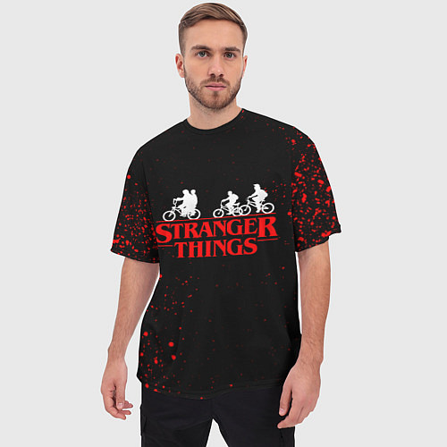 Мужская футболка оверсайз STRANGER THINGS / 3D-принт – фото 3