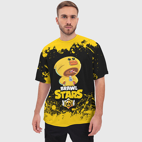 Мужская футболка оверсайз BRAWL STARS SALLY LEON / 3D-принт – фото 3