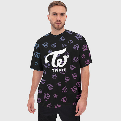 Мужская футболка оверсайз Twice / 3D-принт – фото 3