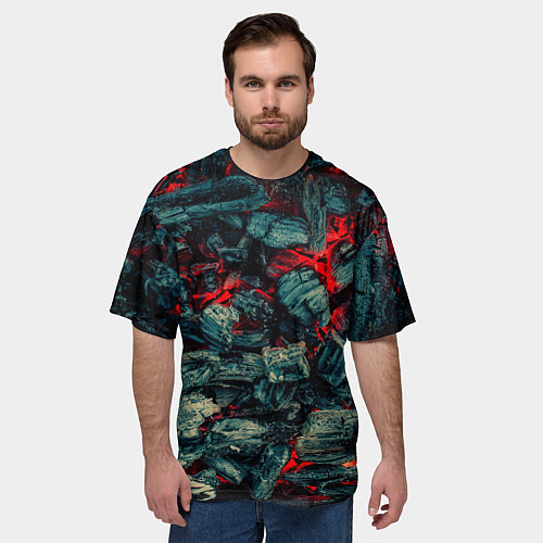 Мужская футболка оверсайз Уголь / 3D-принт – фото 3