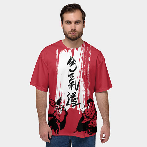 Мужская футболка оверсайз Айкидо / 3D-принт – фото 3