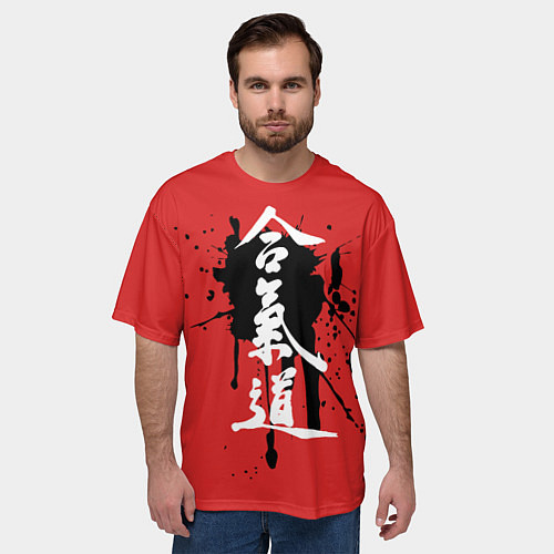 Мужская футболка оверсайз Айкидо / 3D-принт – фото 3