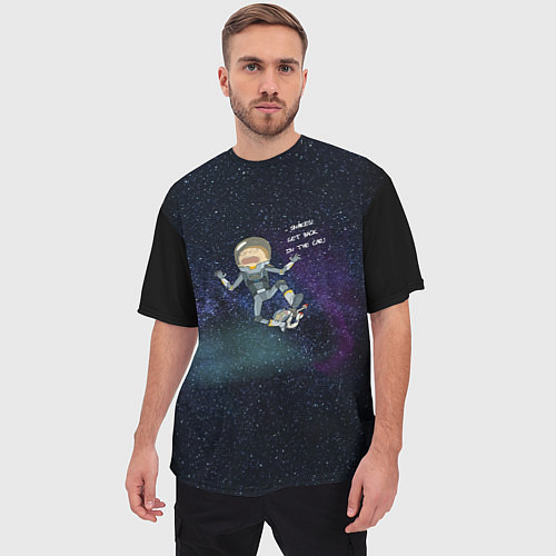 Мужская футболка оверсайз Space snake bite / 3D-принт – фото 3