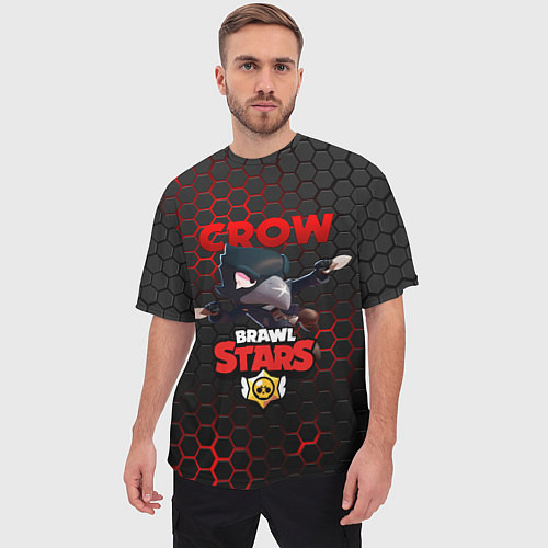 Мужская футболка оверсайз BRAWL STARS CROW / 3D-принт – фото 3