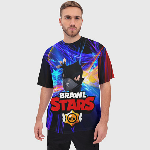 Мужская футболка оверсайз Brawl Stars - Crow / 3D-принт – фото 3