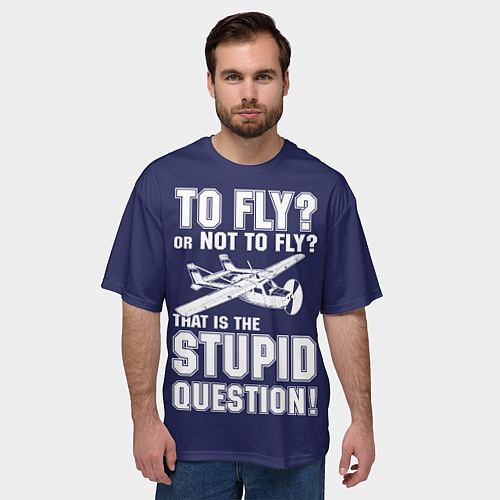 Мужская футболка оверсайз Летать, или не летать? / 3D-принт – фото 3