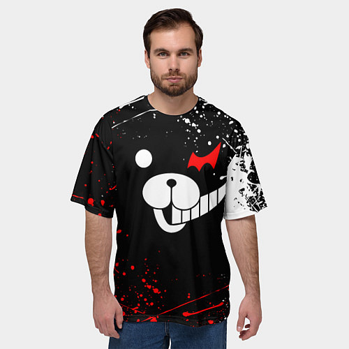 Мужская футболка оверсайз MONOKUMA / 3D-принт – фото 3