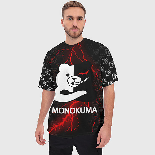 Мужская футболка оверсайз MONOKUMA / 3D-принт – фото 3
